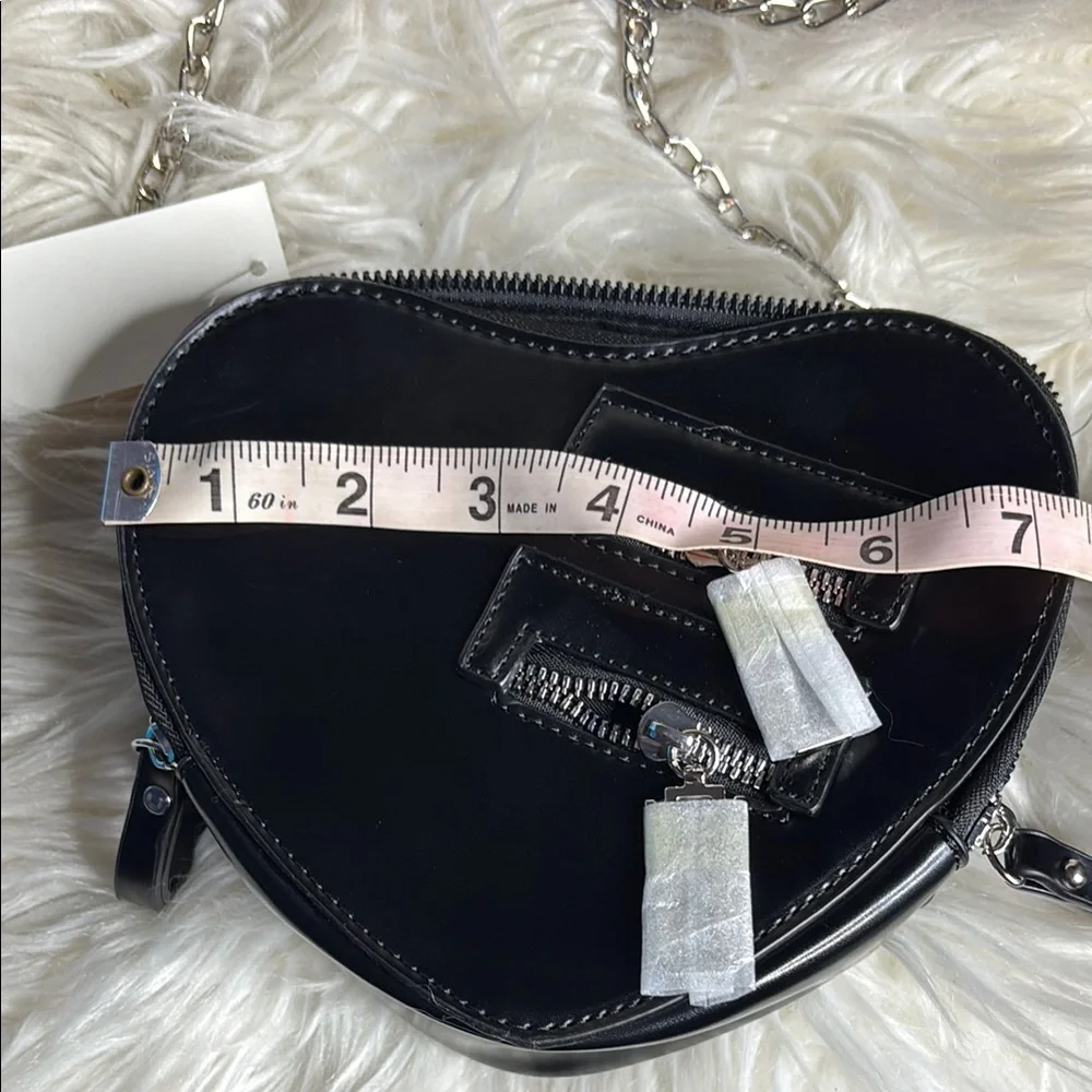 Black Crossbody Bag with Chain Link Strap